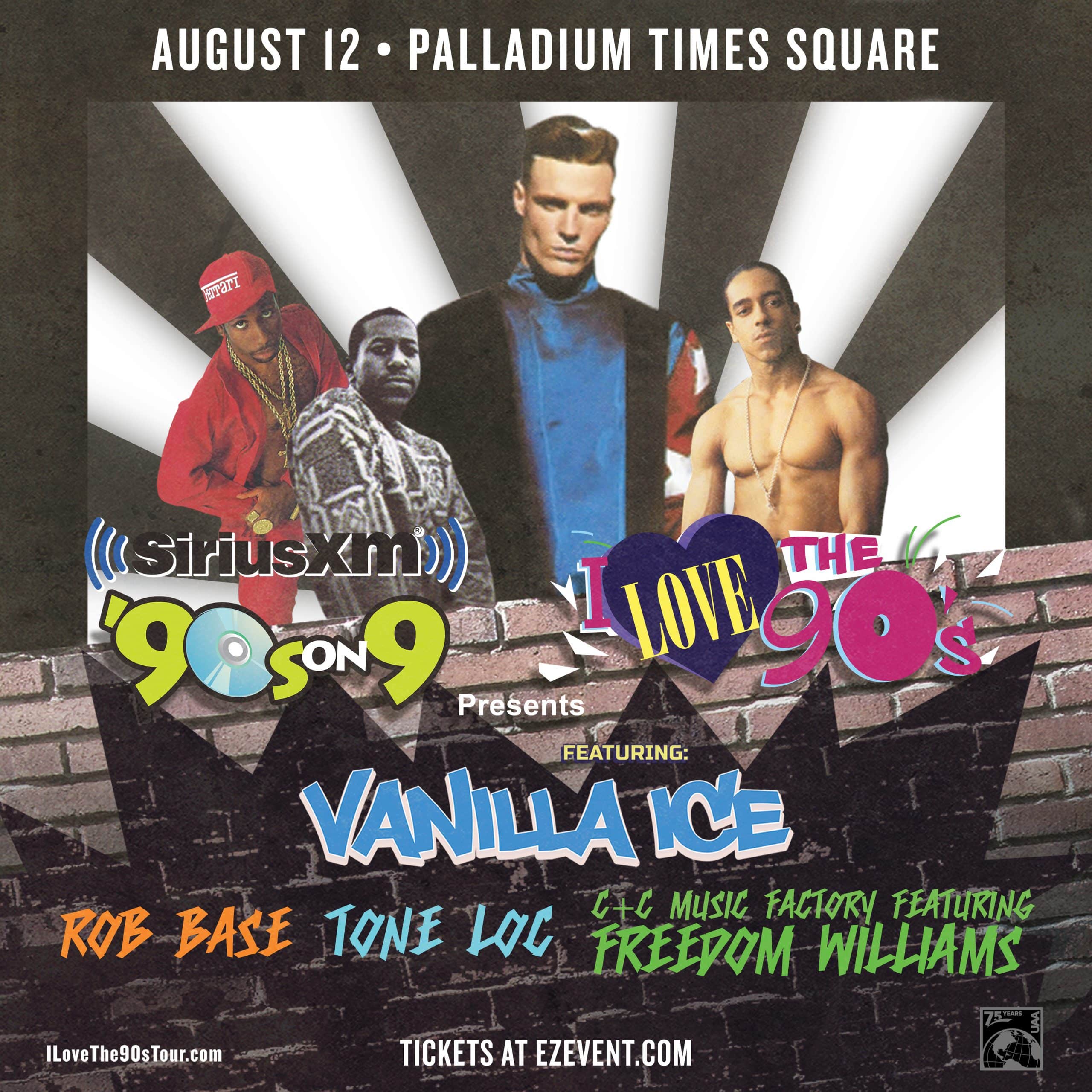 I LOVE THE 90’S – VANILLA ICE, TONE LOC, ROB BASE, C+C MUSIC FACTORY feat. FREEDOM WILLIAMS