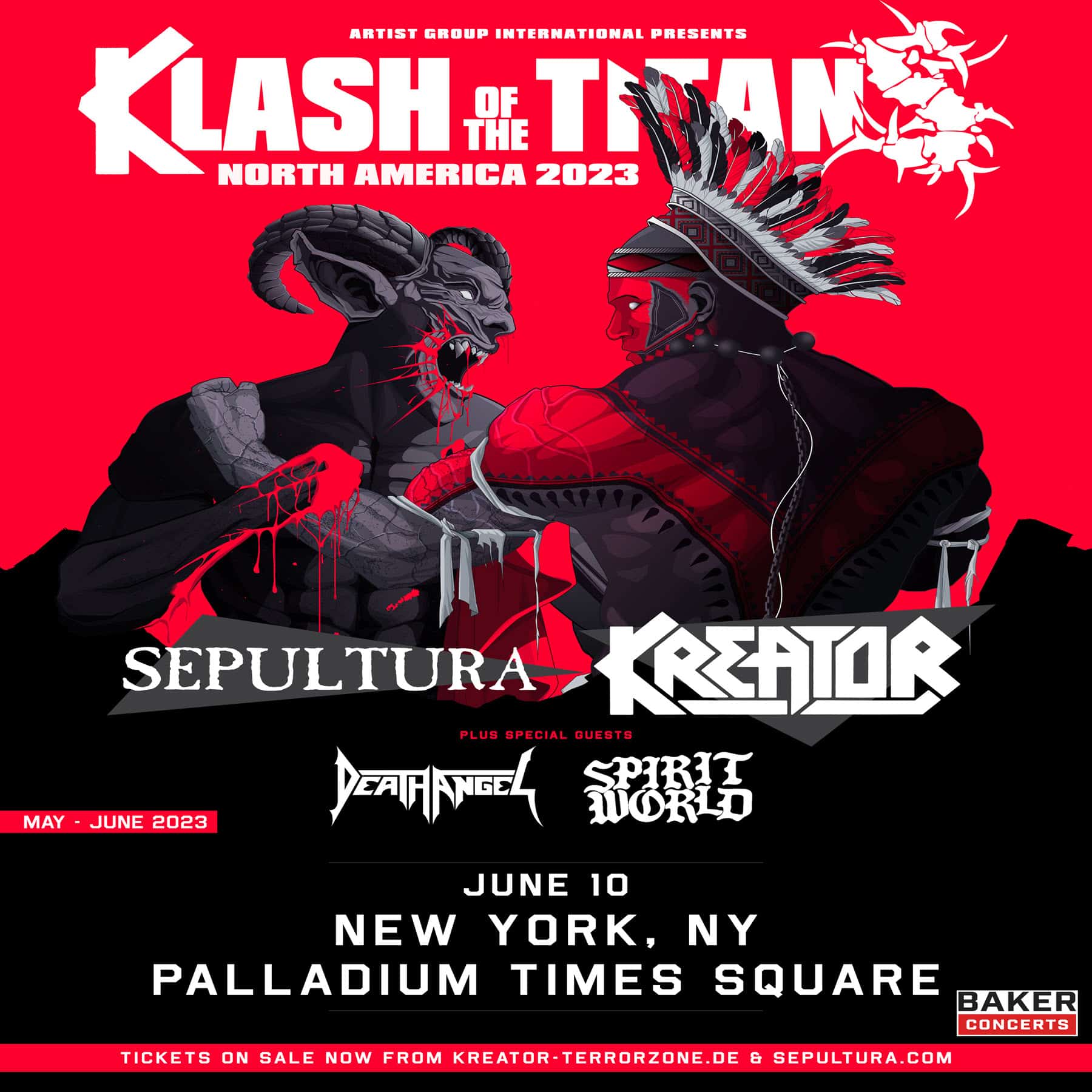 Sepultura Kreator Klash Of The Titans June 10th 2023