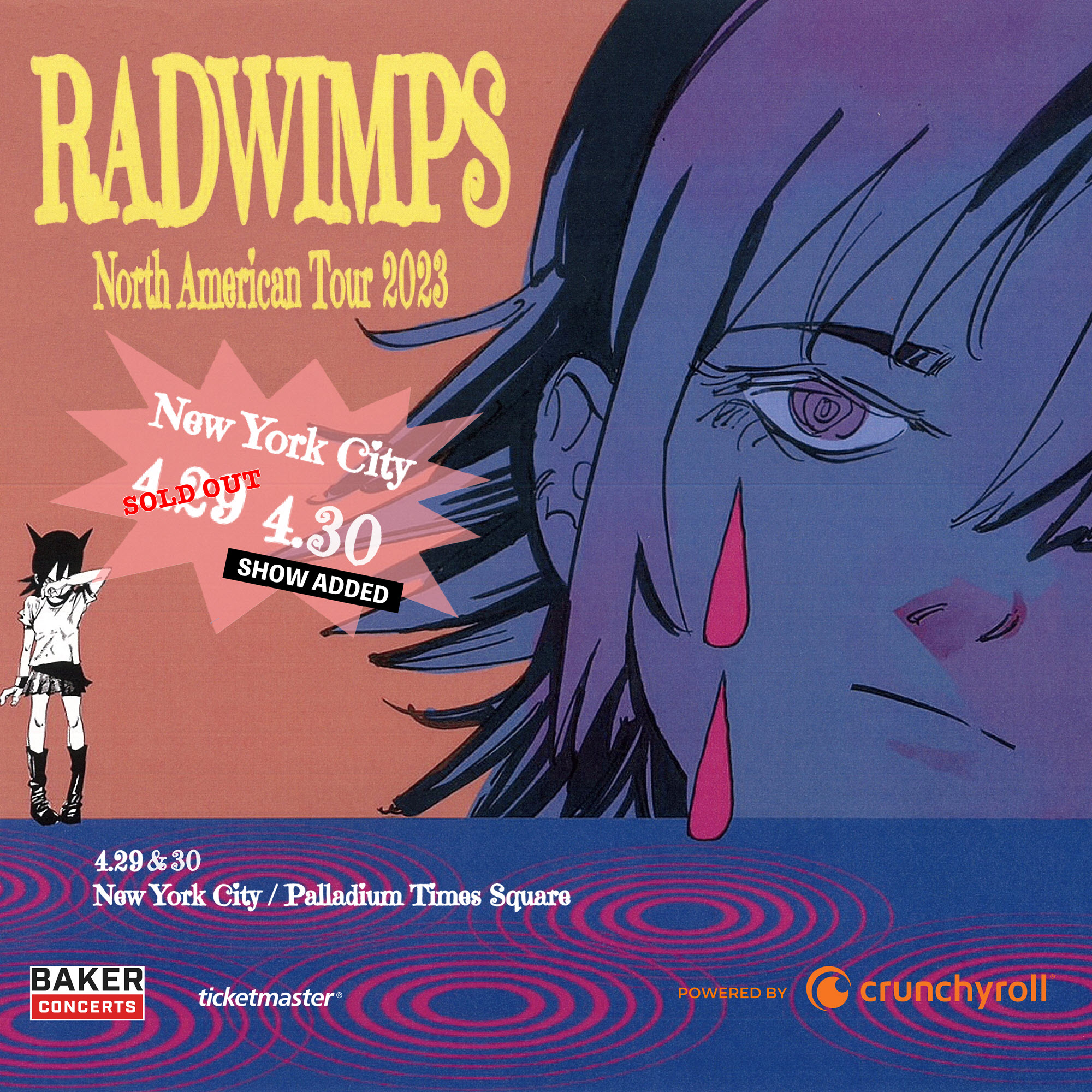 CRUNCHYROLL presents RADWIMPS - Palladium Times Square, New York ...